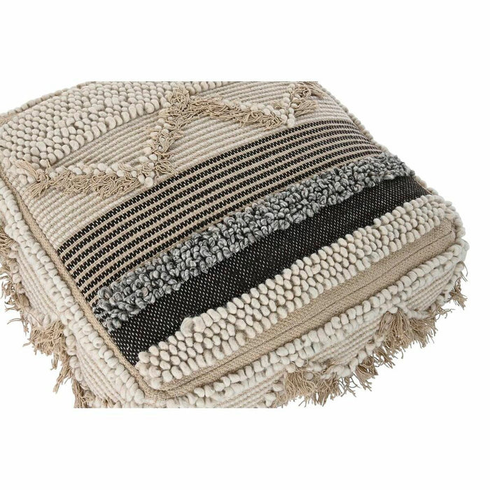 Pernă DKD Home Decor Podea Dungi Maro Poliester Bumbac (60 x 60 x 25 cm)