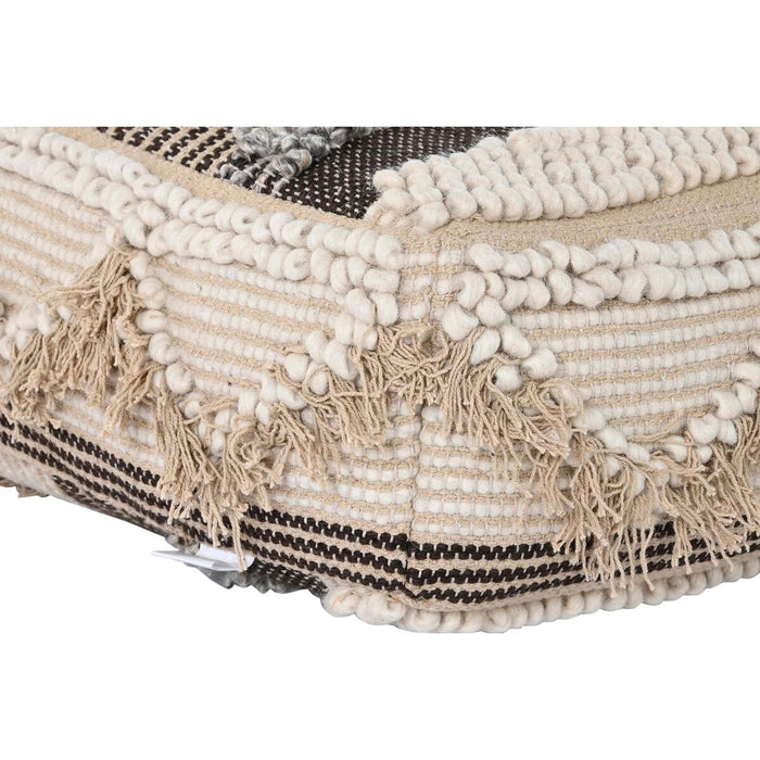 Pernă DKD Home Decor Podea Dungi Maro Poliester Bumbac (60 x 60 x 25 cm)