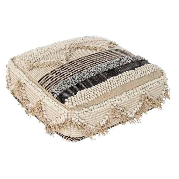 Pernă DKD Home Decor Podea Dungi Maro Poliester Bumbac (60 x 60 x 25 cm)