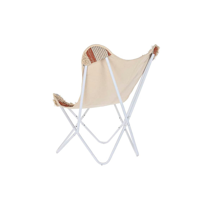 Canapea de grădină DKD Home Decor Alb Portocaliu Fier 74 x 65 x 90 cm