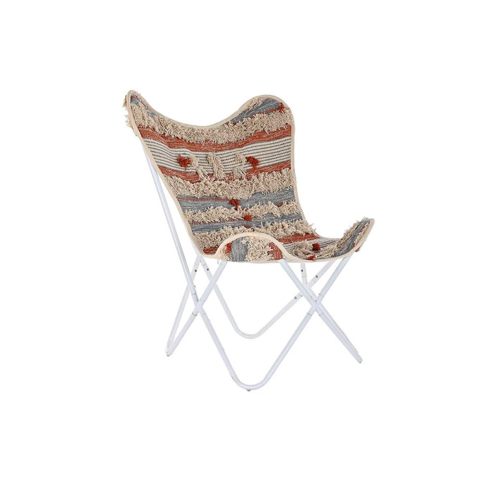 Canapea de grădină DKD Home Decor Alb Portocaliu Fier 74 x 65 x 90 cm