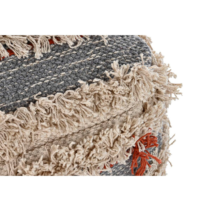 Pernă DKD Home Decor Podea Dungi Portocaliu 50 x 50 x 50 cm Alb Boho