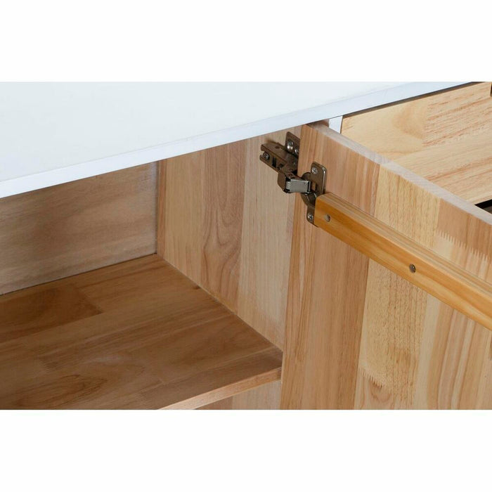 Servantă DKD Home Decor   Natural Lemn de cauciuc Alb Castaniu 120 x 30 x 75 cm
