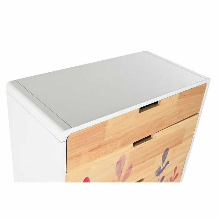 Comodă DKD Home Decor Scandi Natural Lemn de cauciuc Alb Castaniu Lemn MDF 60 x 30 x 108 cm