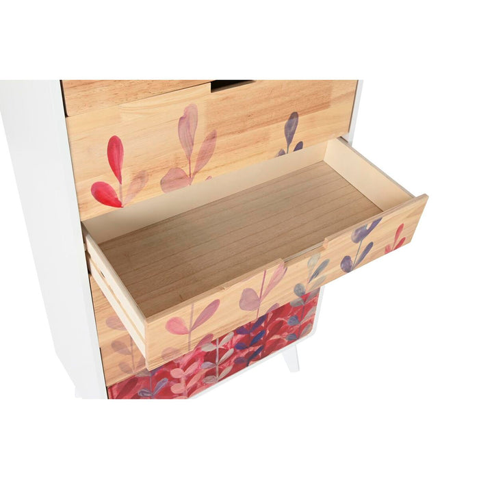 Comodă DKD Home Decor Scandi Natural Lemn de cauciuc Alb Castaniu Lemn MDF 60 x 30 x 108 cm