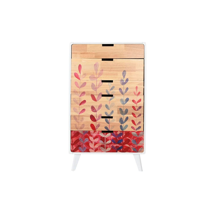 Comodă DKD Home Decor Scandi Natural Lemn de cauciuc Alb Castaniu Lemn MDF 60 x 30 x 108 cm