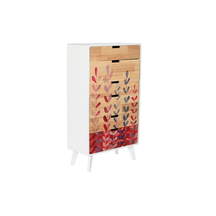 Comodă DKD Home Decor Scandi Natural Lemn de cauciuc Alb Castaniu Lemn MDF 60 x 30 x 108 cm