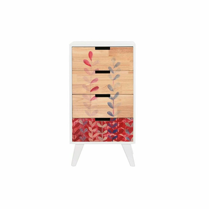 Dulap cu Sertare DKD Home Decor Natural Lemn de cauciuc Alb Castaniu Lemn de paulownia (40 x 30 x 78 cm)