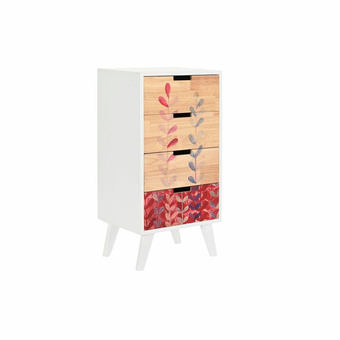 Dulap cu Sertare DKD Home Decor Natural Lemn de cauciuc Alb Castaniu Lemn de paulownia (40 x 30 x 78 cm)