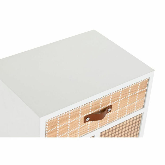 Noptieră DKD Home Decor Natural Alb Cauciuc Castaniu Lemn de paulownia 40 x 30 x 48 cm