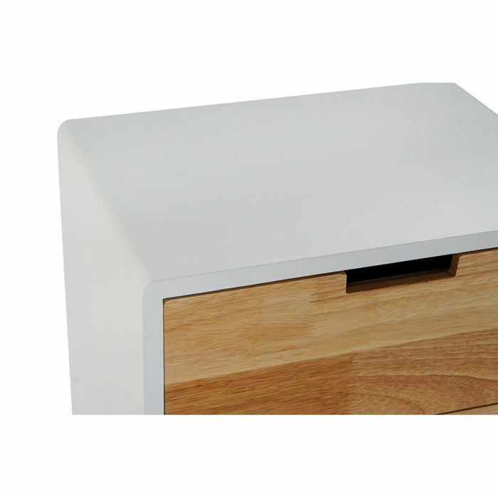 Noptieră DKD Home Decor Natural Alb Cauciuc Castaniu Lemn de paulownia 40 x 30 x 48 cm