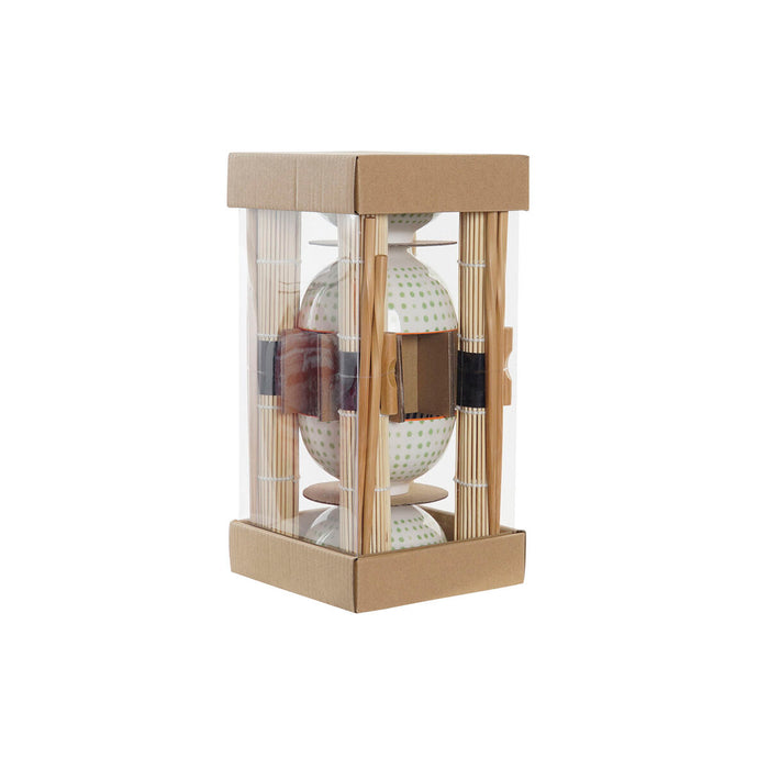 Set de Sushi DKD Home Decor 14,5 x 14,5 x 31 cm Albastru Alb Gresie Oriental (16 Piese)