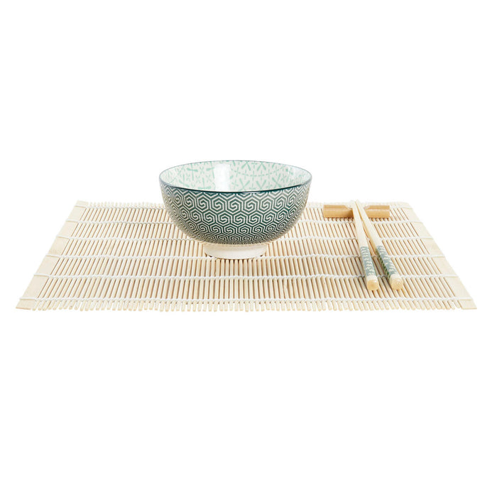 Set de Sushi DKD Home Decor 14,5 x 14,5 x 31 cm Verde Gresie Oriental (16 Piese)