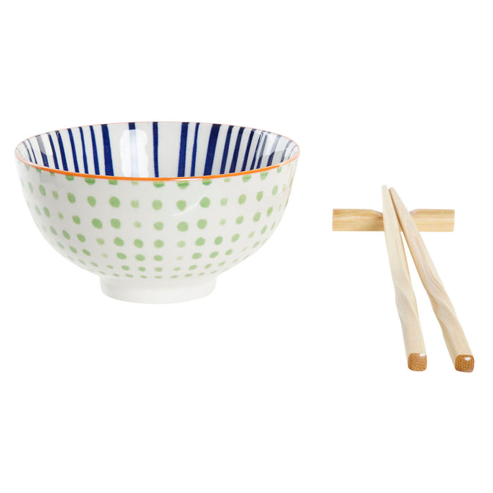 Set de Sushi DKD Home Decor Alb Bambus Gresie Oriental 30 x 21 x 7 cm (6 Piese)