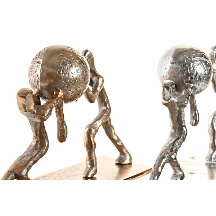 Figură Decorativă DKD Home Decor 33 x 10 x 19 cm Șampanie Argintiu (2 Unități)