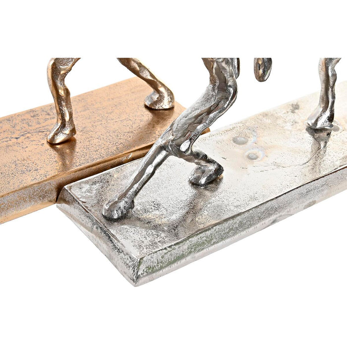 Figură Decorativă DKD Home Decor 33 x 10 x 19 cm Șampanie Argintiu (2 Unități)