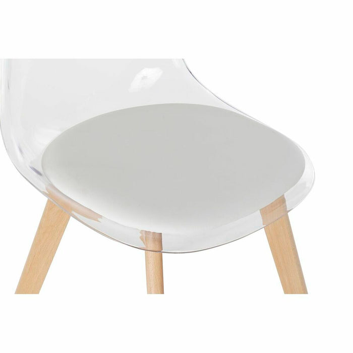 Scaun de Sufragerie DKD Home Decor Alb Transparent Natural 54 x 47 x 81 cm