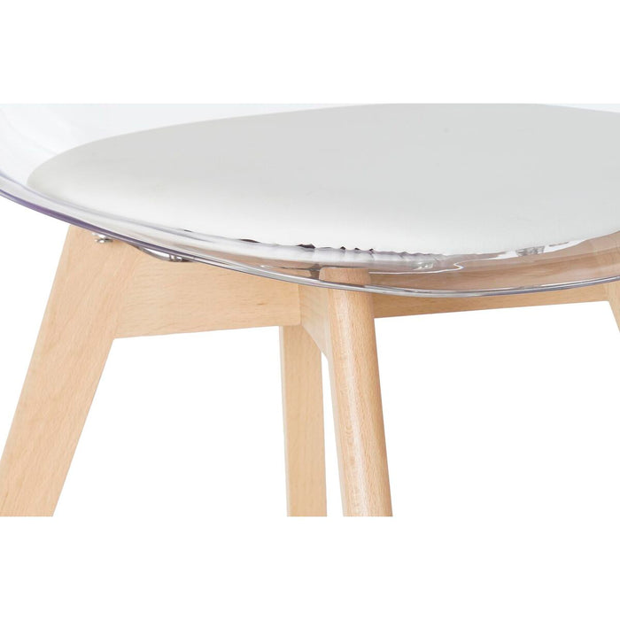 Scaun de Sufragerie DKD Home Decor Alb Transparent Natural 54 x 47 x 81 cm