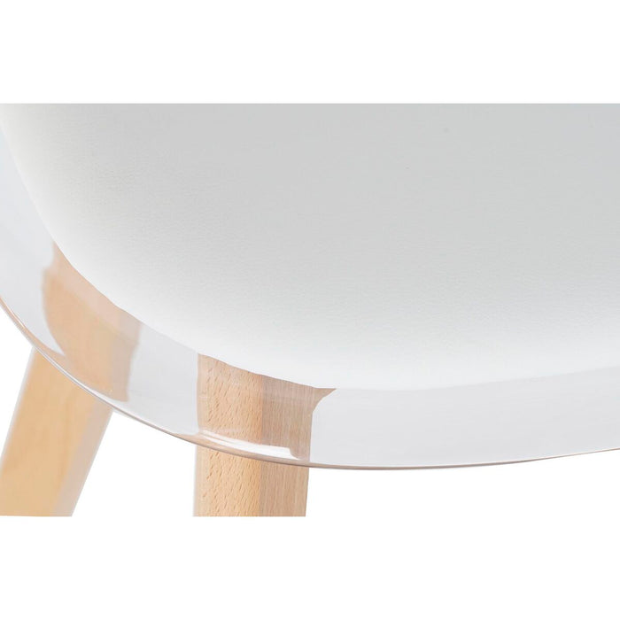 Scaun de Sufragerie DKD Home Decor Alb Transparent Natural 54 x 47 x 81 cm