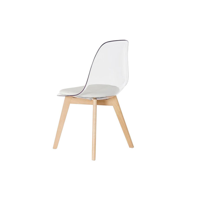Scaun de Sufragerie DKD Home Decor Alb Transparent Natural 54 x 47 x 81 cm