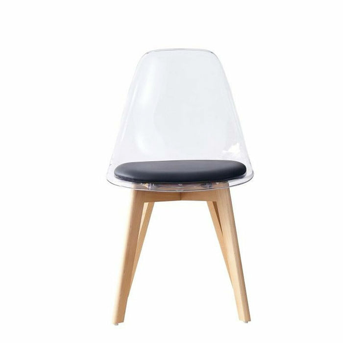 Scaun de Sufragerie DKD Home Decor Negru Multicolor Natural 30 x 40 cm 54 x 47 x 81 cm