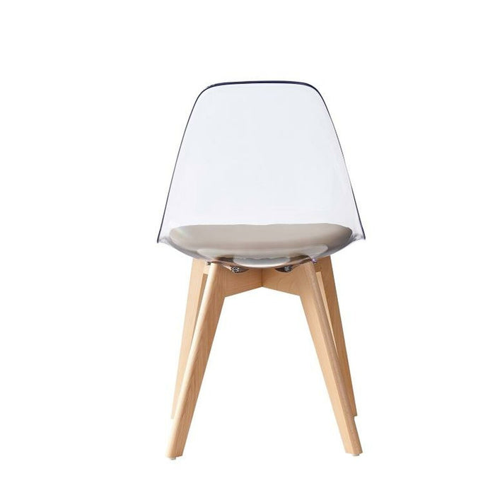 Scaun de Sufragerie DKD Home Decor Bej Lemn Policarbonat 54 x 47 x 81 cm