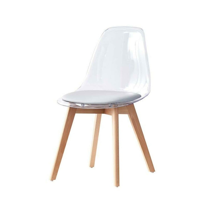 Scaun de Sufragerie DKD Home Decor Gri Lemn Policarbonat (54 x 47 x 81 cm)