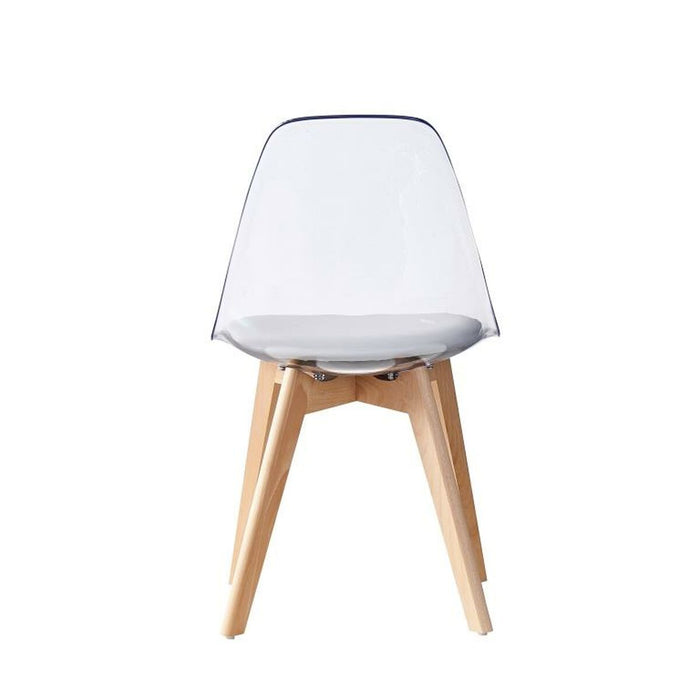 Scaun de Sufragerie DKD Home Decor Gri Lemn Policarbonat (54 x 47 x 81 cm)