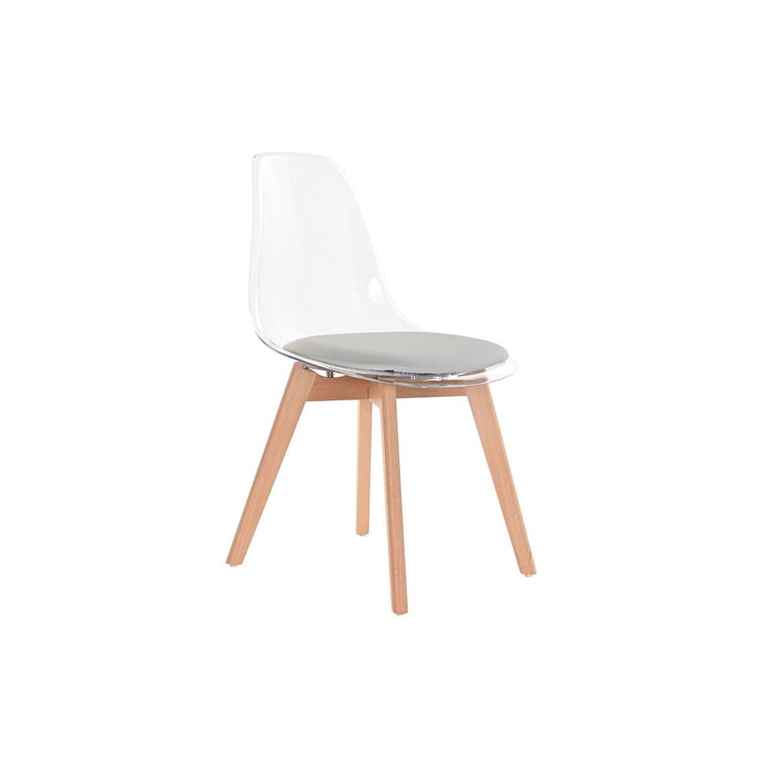 Scaun de Sufragerie DKD Home Decor Gri Lemn Policarbonat (54 x 47 x 81 cm)