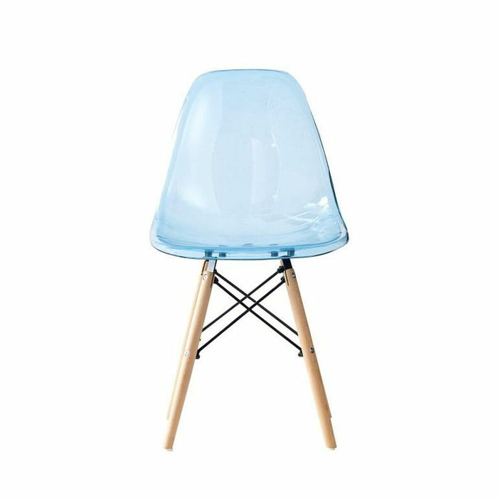 Scaun de Sufragerie DKD Home Decor Natural Albastru PVC Mesteacăn (50 x 46 x 83,5 cm)