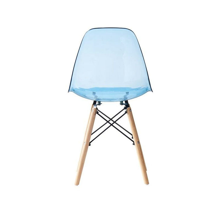 Scaun de Sufragerie DKD Home Decor Natural Albastru PVC Mesteacăn (50 x 46 x 83,5 cm)