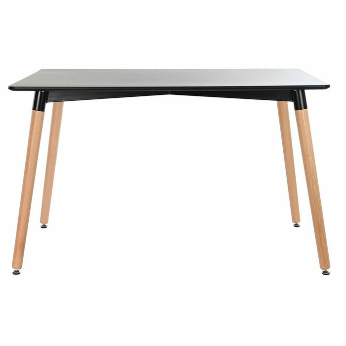 Masă de Sufragerie DKD Home Decor Negru Natural Lemn Mesteacăn Lemn MDF 120 x 80 x 74 cm
