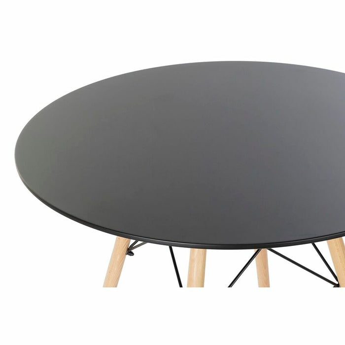 Masă de Sufragerie DKD Home Decor Negru Mesteacăn Lemn MDF 90 x 90 x 74 cm