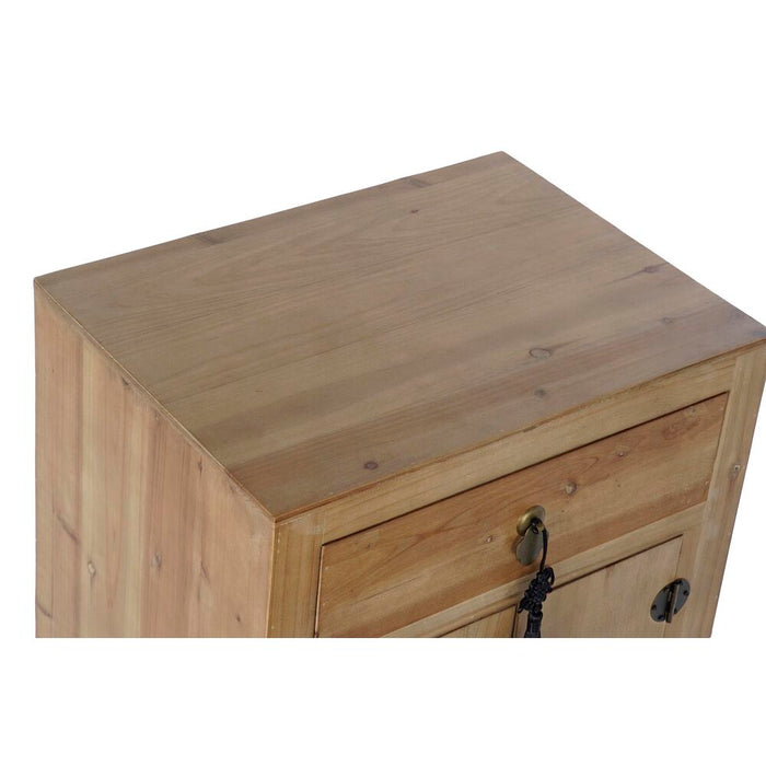 Noptieră DKD Home Decor Negru Roșu Natural Brad Lemn MDF 45 x 34 x 66 cm