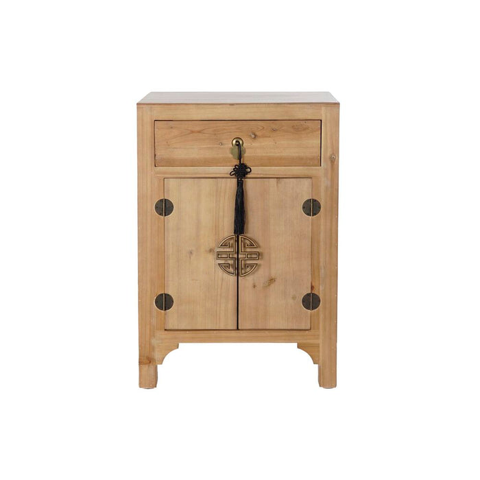 Noptieră DKD Home Decor Negru Roșu Natural Brad Lemn MDF 45 x 34 x 66 cm