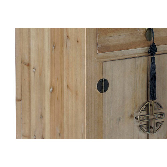 Noptieră DKD Home Decor Negru Roșu Natural Brad Lemn MDF 45 x 34 x 66 cm