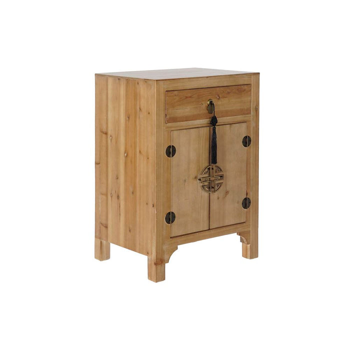 Noptieră DKD Home Decor Negru Roșu Natural Brad Lemn MDF 45 x 34 x 66 cm