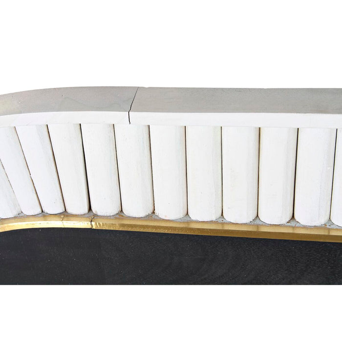 Oglindă de perete DKD Home Decor Negru Auriu* Crem Lemn de mango Modern (154 x 4 x 92 cm)