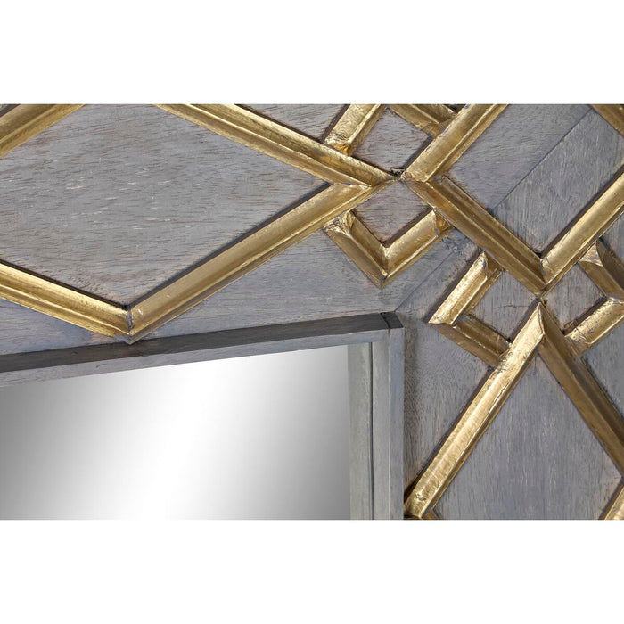 Oglindă de perete DKD Home Decor Gri Auriu* Lemn de mango (154 x 5 x 92 cm)