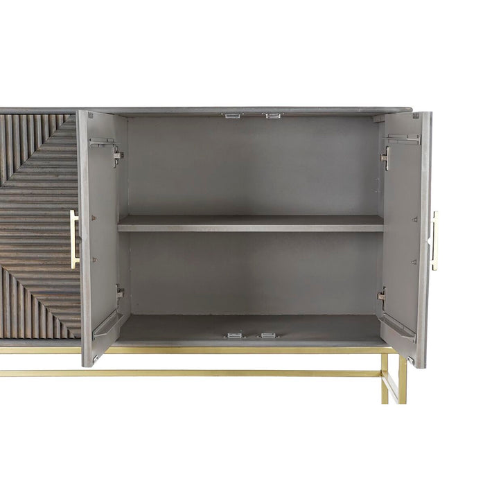 Servantă DKD Home Decor Gri Auriu* Alamă Lemn de mango (152 x 42 x 91 cm)