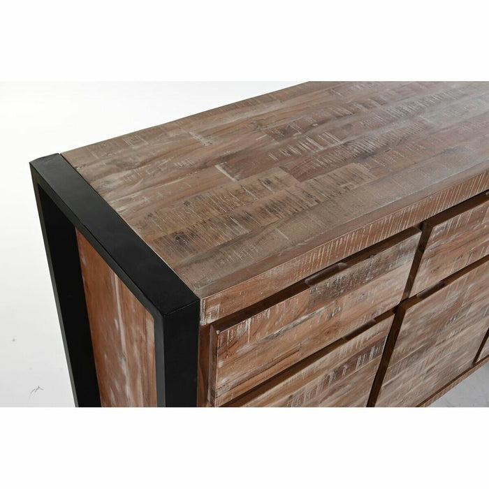 Servantă DKD Home Decor Natural Negru Metal Salcâm (140 x 40 x 85 cm)