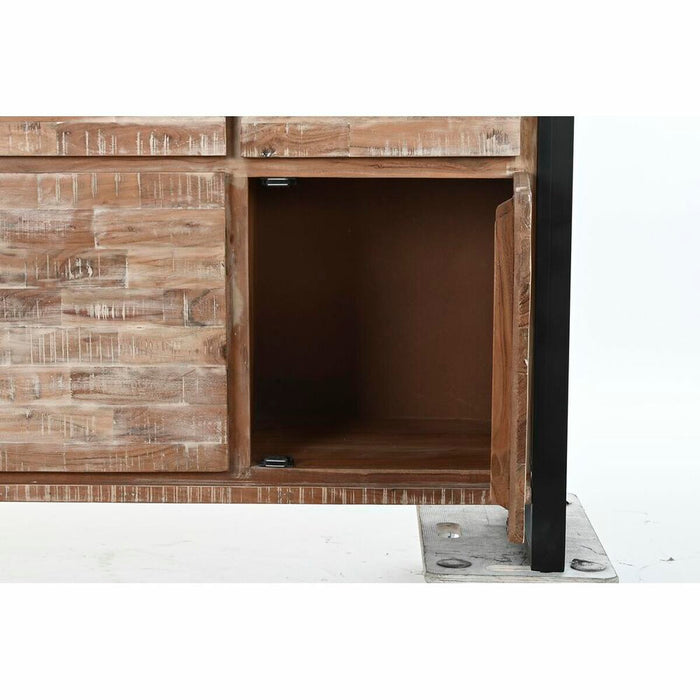 Servantă DKD Home Decor Natural Negru Metal Salcâm (140 x 40 x 85 cm)