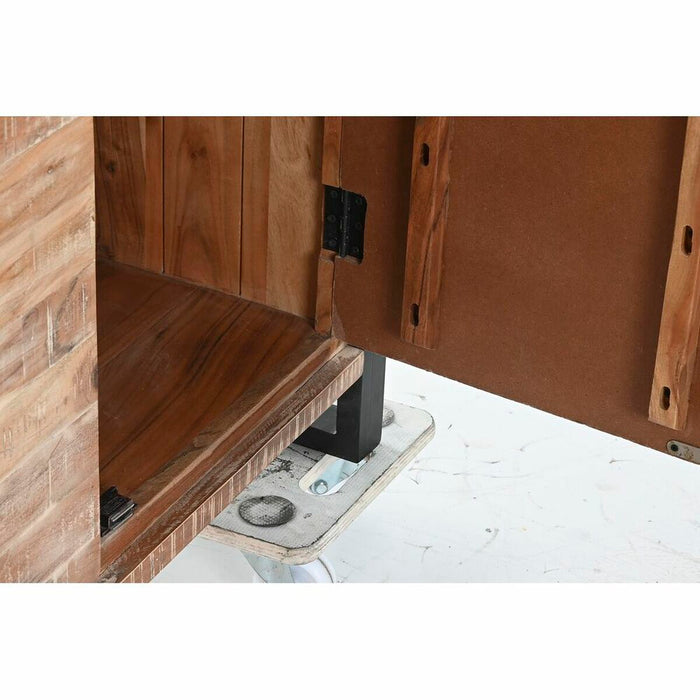 Servantă DKD Home Decor Natural Negru Metal Salcâm (140 x 40 x 85 cm)