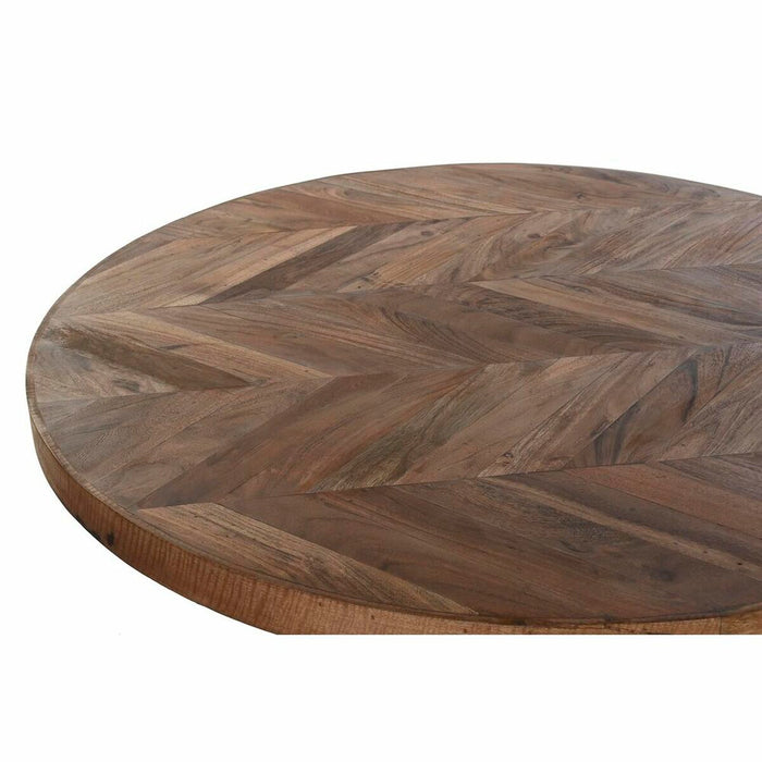 Masă de Sufragerie DKD Home Decor Negru Natural Metal Salcâm Lemn de salcâm 101 x 101 x 79 cm 100 x 100 x 76 cm