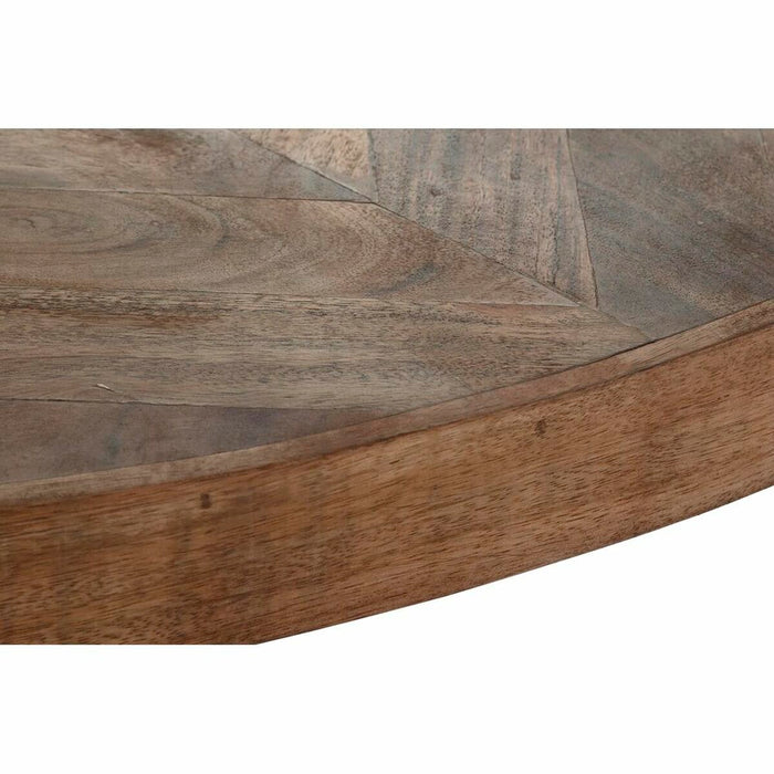 Masă de Sufragerie DKD Home Decor Negru Natural Metal Salcâm Lemn de salcâm 101 x 101 x 79 cm 100 x 100 x 76 cm