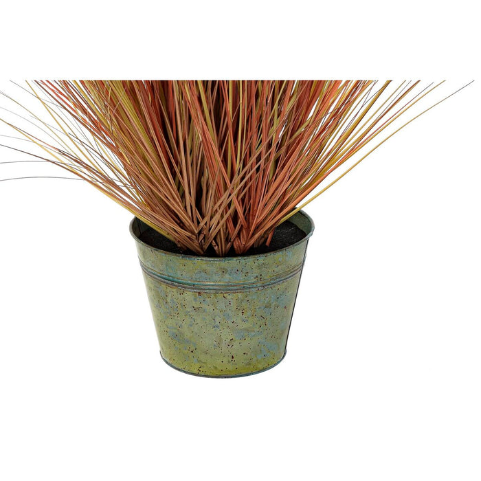 Plantă decorativă DKD Home Decor Cub 30 x 30 x 106 cm Portocaliu Polietilenă Bordo Alamă (2 Unități)