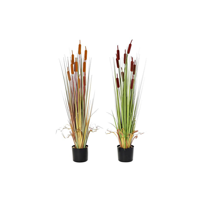 Plantă decorativă DKD Home Decor Polietilenă Verde Bordo PVC 40 x 40 x 120 cm Muştar (2 Unități)