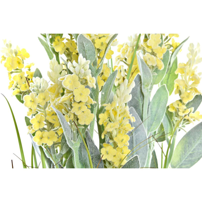 Plantă decorativă DKD Home Decor Porțelan Roz Polietilenă Galben 20 x 20 x 66 cm (2 Unități)
