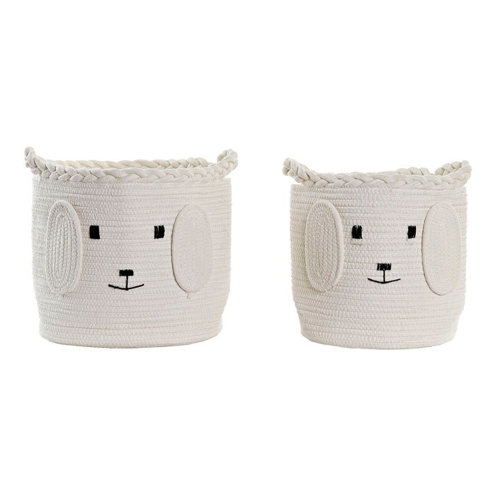 Set de Coșuri DKD Home Decor Bumbac Infantil (32 x 32 x 28 cm)
