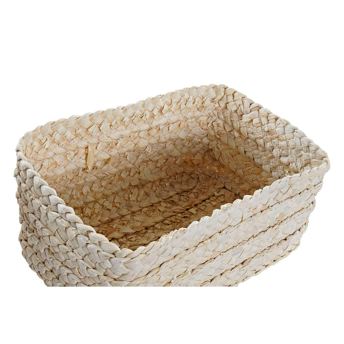 Set de Coșuri DKD Home Decor 28 x 21 x 15 cm Fibră naturală
